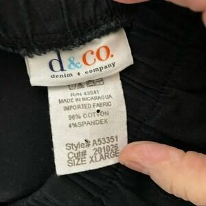 Denim &Co womens XL black stretch pull on pants pockets